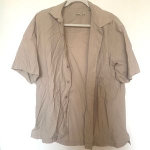 Tan button down